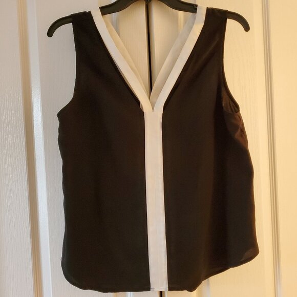 Trouve black camisole top with white trim along; size medium - Picture 1 of 6